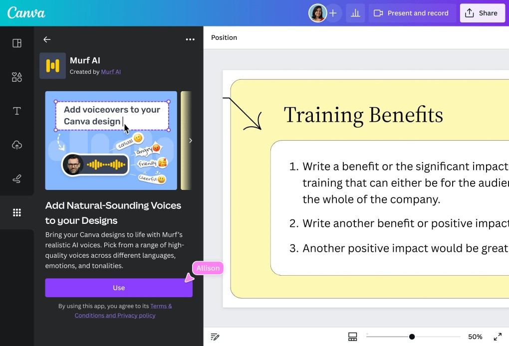 digifos Hướng dẫn chi tiết cách sử dụng các tính năng Canva AI Voice Generator